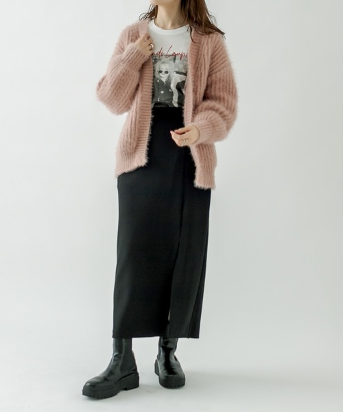 mystic（ミスティック）の「シャイニー畦カーディガン（カーディガン/ボレロ・レディース・ブラック/ピンク/アイボリー・FREE）」の18枚目の写真