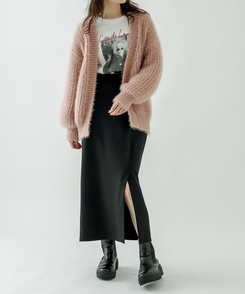 mystic（ミスティック）の「シャイニー畦カーディガン（カーディガン/ボレロ・レディース・ブラック/ピンク/アイボリー・FREE）」の19枚目の写真