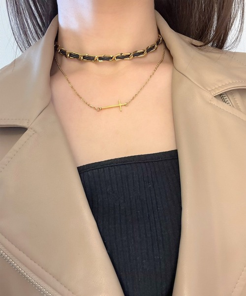 セール】blackdia ocean ホリゾンタルクロスネックレス（ネックレス