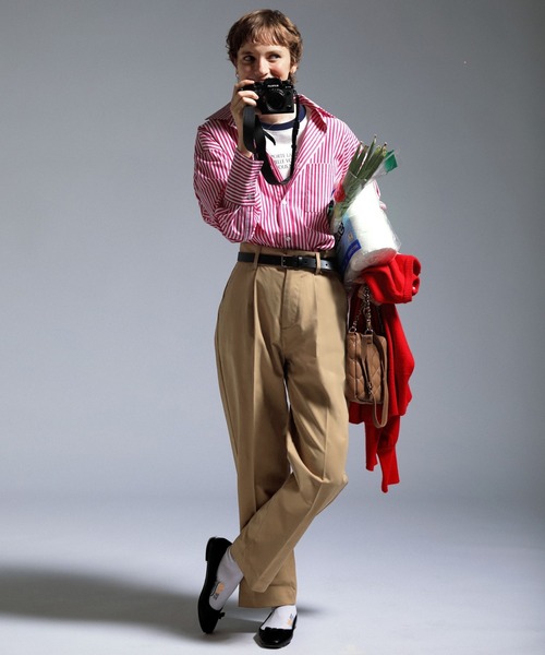 BONLECILL（ボンルシール）の「【クイックドライ】センタープレスタックチノパンツ（チノパンツ・レディース・ベージュ/ネイビー/カーキ/アイボリー・L/M/S）」の22枚目の写真