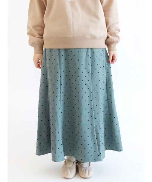 ehka sopo（エヘカソポ）の「フロッキードットマーメイドスカート（スカート・レディース・ブラウン/グリーン/チャコール・ﾌﾘ-）」の3枚目の写真