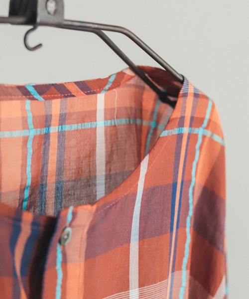 FIL DE FER(フィルデフェール)の「マルチチェック キャンディスリーブブラウス(シャツ/ブラウス・レディース・ブラウン/ネイビー・FREE)」の12枚目の写真