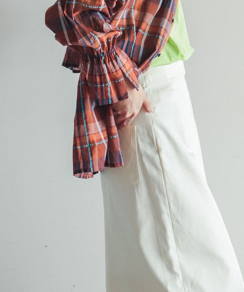 FIL DE FER(フィルデフェール)の「マルチチェック キャンディスリーブブラウス(シャツ/ブラウス・レディース・ブラウン/ネイビー・FREE)」の4枚目の写真