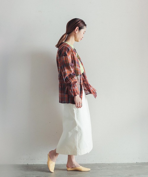 FIL DE FER(フィルデフェール)の「マルチチェック キャンディスリーブブラウス(シャツ/ブラウス・レディース・ブラウン/ネイビー・FREE)」の6枚目の写真