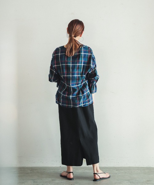 FIL DE FER(フィルデフェール)の「マルチチェック キャンディスリーブブラウス(シャツ/ブラウス・レディース・ブラウン/ネイビー・FREE)」の17枚目の写真