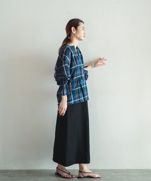 FIL DE FER(フィルデフェール)の「マルチチェック キャンディスリーブブラウス(シャツ/ブラウス・レディース・ブラウン/ネイビー・FREE)」の16枚目の写真