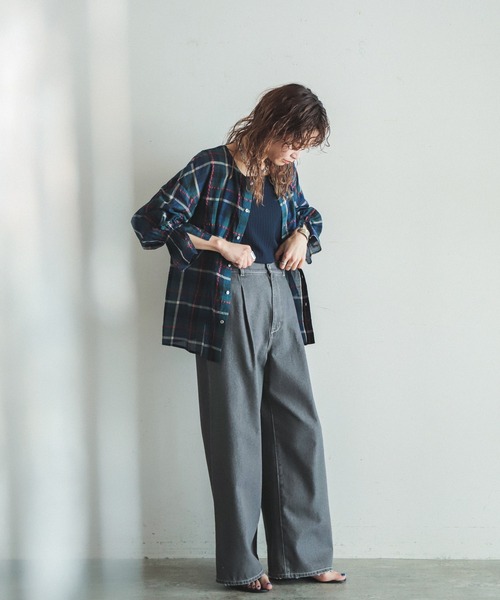 FIL DE FER(フィルデフェール)の「マルチチェック キャンディスリーブブラウス(シャツ/ブラウス・レディース・ブラウン/ネイビー・FREE)」の19枚目の写真