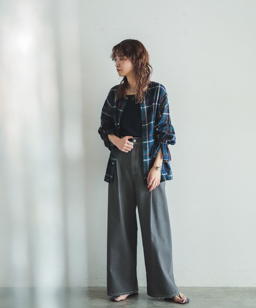 FIL DE FER(フィルデフェール)の「マルチチェック キャンディスリーブブラウス(シャツ/ブラウス・レディース・ブラウン/ネイビー・FREE)」の20枚目の写真