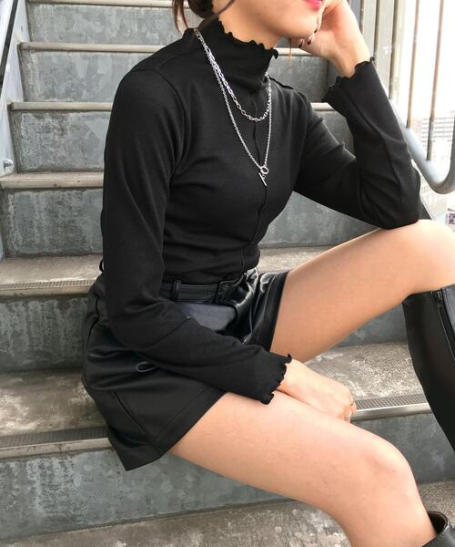 INGNI(イング)の「ハイネックメロウカット/トップス(Tシャツ/カットソー・レディース・ブラック/イエロー/ブルー/アイボリー/ピンク/ライトグリーン・M)」の12枚目の写真