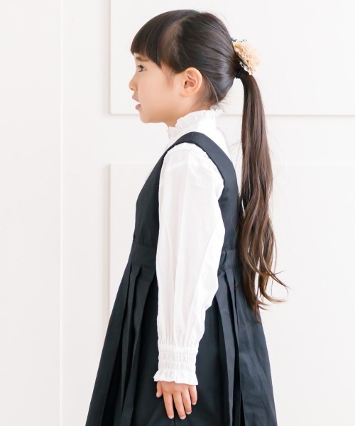 MAKE YOUR DAY（メイクユアデイ）の「フリルブラウス■80～140cm（シャツ/ブラウス・キッズ・ブラック/オフホワイト/ブルー/ストライプ・90/100/110/120/130/140/80）」の13枚目の写真