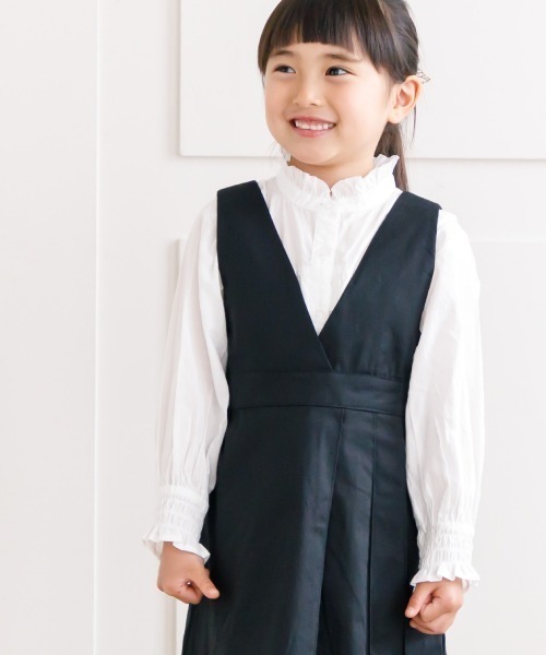 MAKE YOUR DAY（メイクユアデイ）の「フリルブラウス■80～140cm（シャツ/ブラウス・キッズ・ブラック/オフホワイト/ブルー/ストライプ・90/100/110/120/130/140/80）」の12枚目の写真