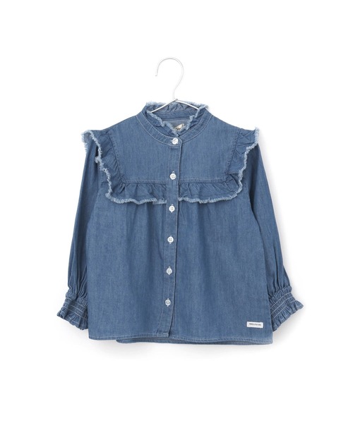 MAKE YOUR DAY（メイクユアデイ）の「フリルブラウス■80～140cm（シャツ/ブラウス・キッズ・ブラック/オフホワイト/ブルー/ストライプ・90/100/110/120/130/140/80）」の22枚目の写真