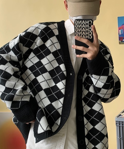 Supreme チェック柄カーディガン Mサイズ Supreme シュプリーム 21SS Brushed Checkerboard Cardigan チェッカー