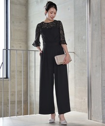 ジャンプスーツ」に該当するブラック/黒色系のレディースファッション