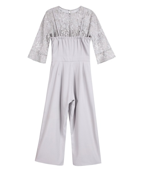 DRESS PLUS（ドレスプラス）の「レースブラウス　 ジャンプスーツ セットアップ パンツドレス パーティードレス（パンツドレス・レディース・ネイビー/グレー/ピンク/ブルー/ダークカーキ/チャコール/ブラック・S/M/L/XL/XXL）」の15枚目の写真