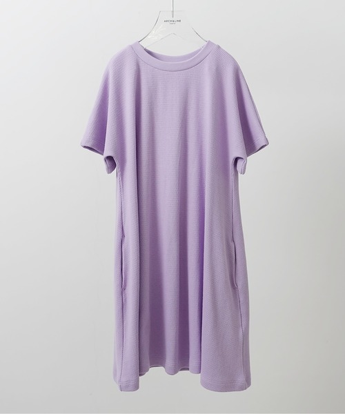 ARCH & LINE（アーチアンドライン）の「オーガニックコットンワッフルワンピース OG HONEYCOMB DRESS（ワンピース・キッズ・ライム/ラベンダー/チャコールグレー・XL/M/L/S）」の4枚目の写真