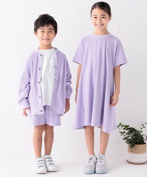 ARCH & LINE（アーチアンドライン）の「オーガニックコットンワッフルワンピース OG HONEYCOMB DRESS（ワンピース・キッズ・ライム/ラベンダー/チャコールグレー・XL/M/L/S）」の14枚目の写真