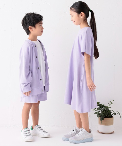 ARCH & LINE（アーチアンドライン）の「オーガニックコットンワッフルワンピース OG HONEYCOMB DRESS（ワンピース・キッズ・ライム/ラベンダー/チャコールグレー・XL/M/L/S）」の15枚目の写真