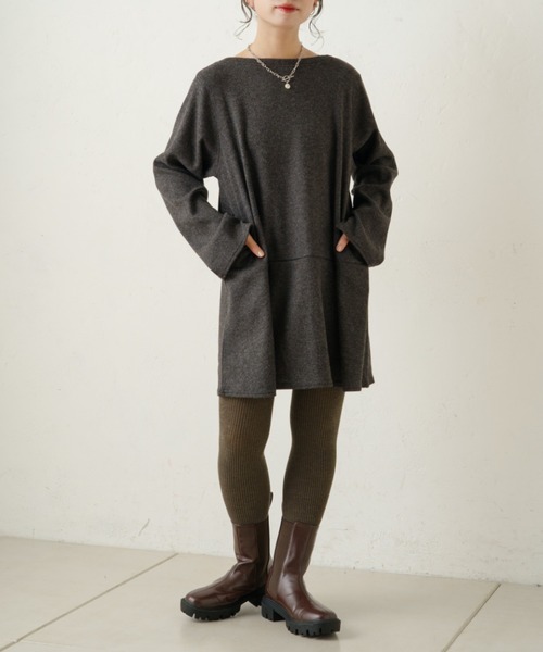 Kastane（カスタネ）の「カットティアードミニワンピース（ワンピース・レディース・ライトベージュ/チャコールグレー/ブラック・1/2）」の22枚目の写真