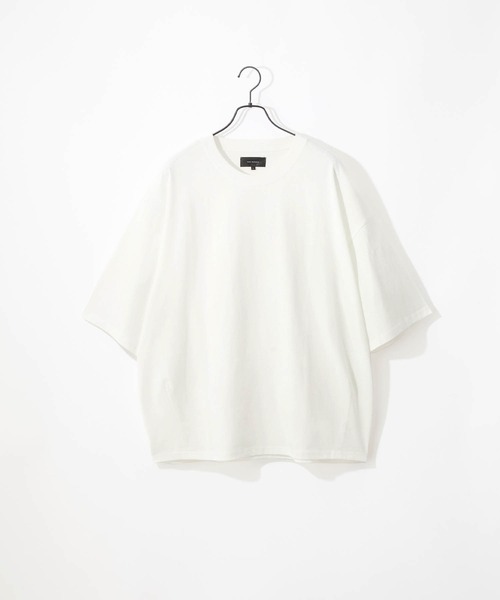 Craft Nicholson(クラフトニコルソン)の「ダーツルーズコクーンシルエット半袖Tシャツ(Tシャツ/カットソー・メンズ・オフホワイト/ブルー系/ピンク系/ライトグレー/パープル/ブラック・L/M)」の7枚目の写真