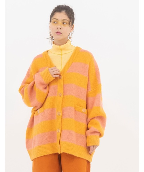 Little sunny bite（リトルサニーバイト）の「Stripe knit cardigan（カーディガン/ボレロ・レディース・ブラウン/オレンジ/グリーン・SMALL/MEDIUM）」の3枚目の写真