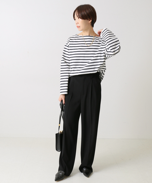 journal standard L'essage（ジャーナルスタンダードレサージュ）の「ペルーコットンボーダープルオーバー◆（Tシャツ/カットソー・レディース・ネイビー/サックスブルー・FREE）」の3枚目の写真