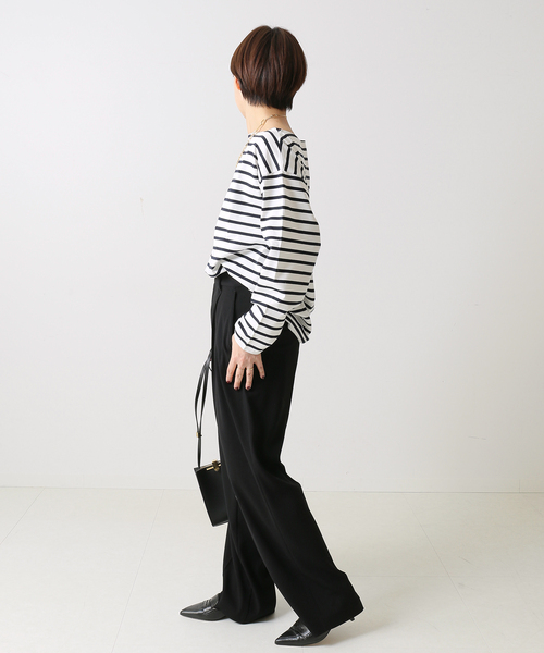 journal standard L'essage（ジャーナルスタンダードレサージュ）の「ペルーコットンボーダープルオーバー◆（Tシャツ/カットソー・レディース・ネイビー/サックスブルー・FREE）」の4枚目の写真