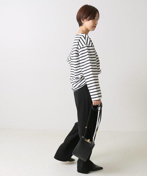 journal standard L'essage（ジャーナルスタンダードレサージュ）の「ペルーコットンボーダープルオーバー◆（Tシャツ/カットソー・レディース・ネイビー/サックスブルー・FREE）」の6枚目の写真