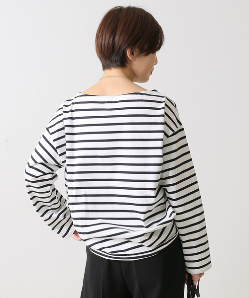 journal standard L'essage（ジャーナルスタンダードレサージュ）の「ペルーコットンボーダープルオーバー◆（Tシャツ/カットソー・レディース・ネイビー/サックスブルー・FREE）」の7枚目の写真