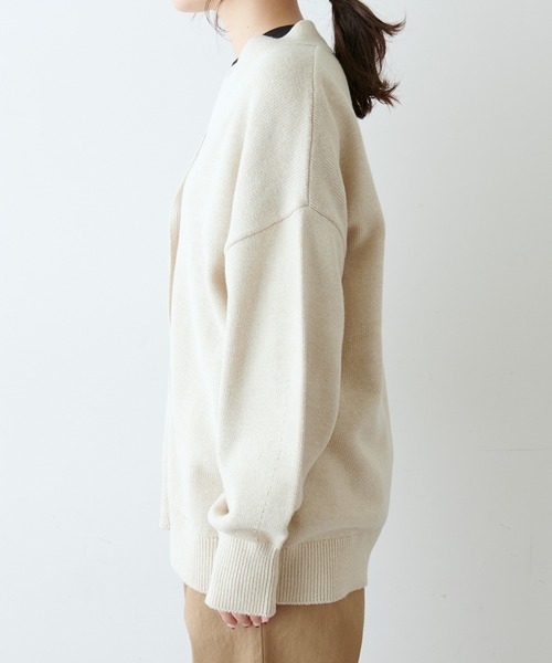 PUAL CE CIN（ピュアルセシン）の「【Du noir】コットンアクリルVネックカーディガン（カーディガン/ボレロ・レディース・ベージュ/グレー/サックスブルー・FREE）」の18枚目の写真