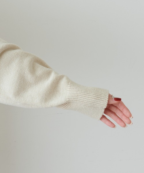 PUAL CE CIN（ピュアルセシン）の「【Du noir】コットンアクリルVネックカーディガン（カーディガン/ボレロ・レディース・ベージュ/グレー/サックスブルー・FREE）」の5枚目の写真