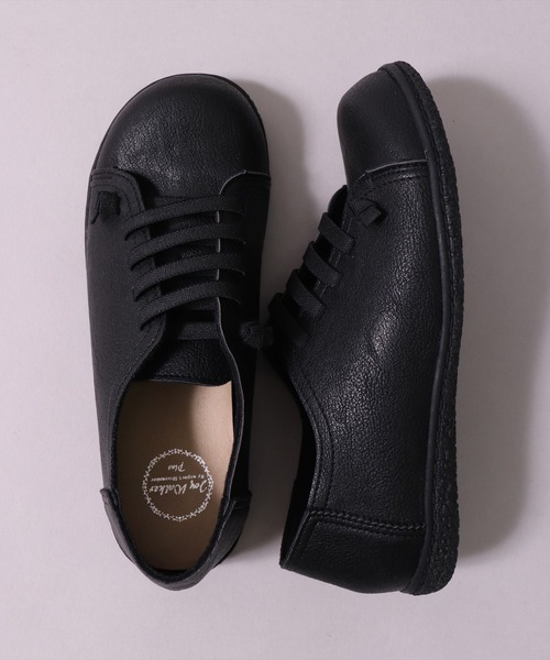 ES)【 Joy Walker Plus 】フェイクレザー ゴム紐 スニーカー タイプ