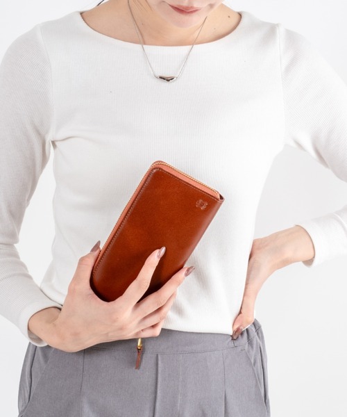 BELLIES YORK(ベリーズヨーク)の「【BELLIES YORK/ベリーズヨーク】ラウンドファスナー長財布 イタリア牛革(財布・レディース・ブラウン/ブラック・FREE)」の16枚目の写真