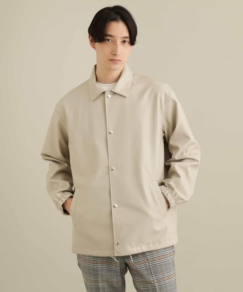 a.v.v(アーヴェヴェ)の「【洗濯機で洗える】フェイクレザーコーチジャケット(カバーオール・メンズ・ブラック/ベージュ・48/46)」の20枚目の写真