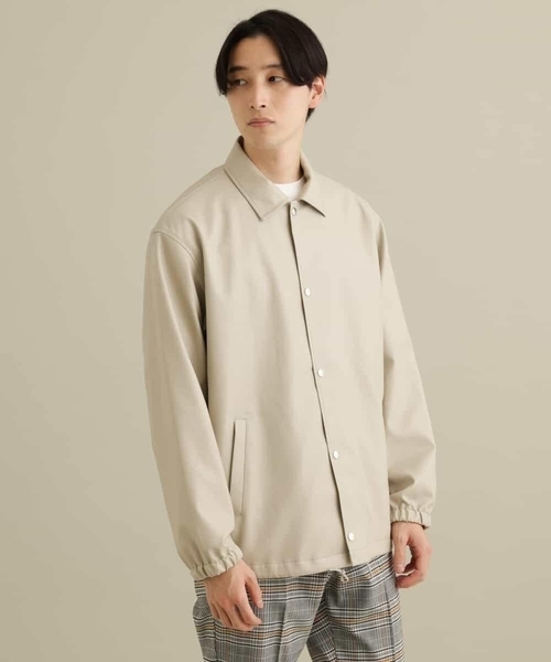 a.v.v(アーヴェヴェ)の「【洗濯機で洗える】フェイクレザーコーチジャケット(カバーオール・メンズ・ブラック/ベージュ・48/46)」の22枚目の写真