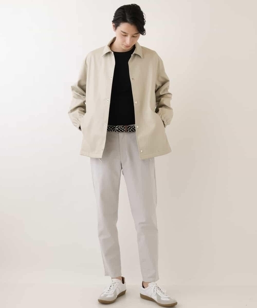 a.v.v(アーヴェヴェ)の「【洗濯機で洗える】フェイクレザーコーチジャケット(カバーオール・メンズ・ブラック/ベージュ・48/46)」の11枚目の写真
