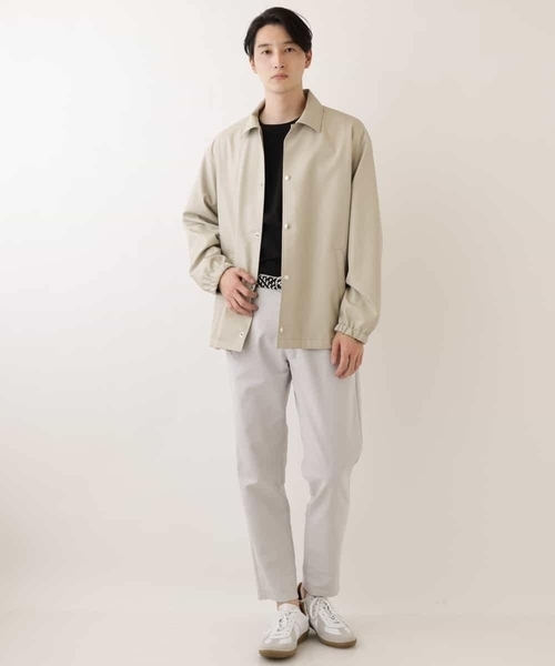 a.v.v(アーヴェヴェ)の「【洗濯機で洗える】フェイクレザーコーチジャケット(カバーオール・メンズ・ブラック/ベージュ・48/46)」の12枚目の写真