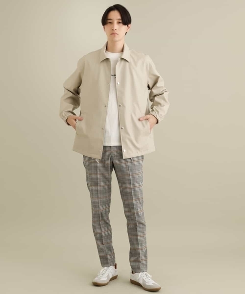 a.v.v(アーヴェヴェ)の「【洗濯機で洗える】フェイクレザーコーチジャケット(カバーオール・メンズ・ブラック/ベージュ・48/46)」の13枚目の写真