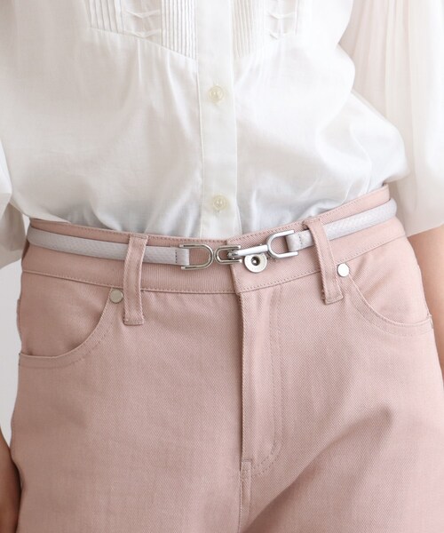 INDIVI（インディヴィ）の「◆リングフックベルト（ベルト・レディース・ライトグレー/ネイビー/チャコールグレー/ブラック・13/00/05）」の3枚目の写真