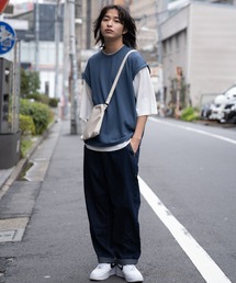 NAVY | 麻混デニムワイドイージーパンツ(その他パンツ)