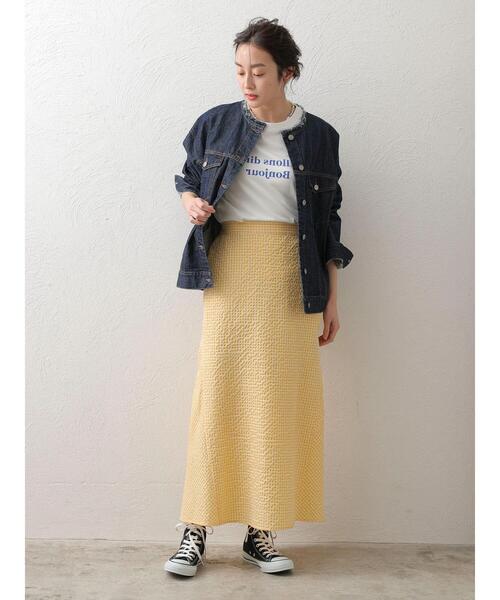 Green Parks(グリーンパークス)の「ギンガムチェックスカート(スカート・レディース・イエロー/ネイビー・FREE)」の3枚目の写真