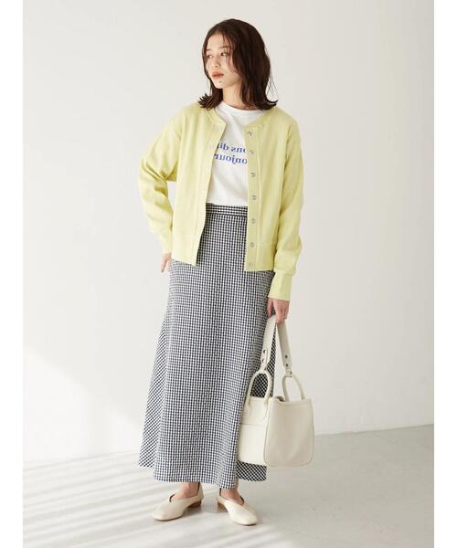 Green Parks(グリーンパークス)の「ギンガムチェックスカート(スカート・レディース・イエロー/ネイビー・FREE)」の7枚目の写真