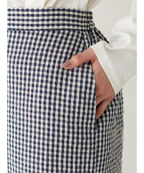Green Parks(グリーンパークス)の「ギンガムチェックスカート(スカート・レディース・イエロー/ネイビー・FREE)」の11枚目の写真