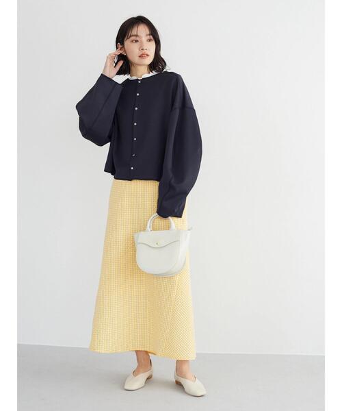Green Parks(グリーンパークス)の「ギンガムチェックスカート(スカート・レディース・イエロー/ネイビー・FREE)」の16枚目の写真
