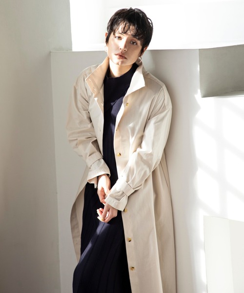 ReNorm（リノーム）の「スモッキング刺繍シャツワンピース（シャツワンピース・レディース・ホワイト/ブラック/エメラルド・フリー）」の10枚目の写真