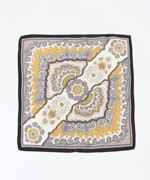 LBC(エルビーシー)の「ヴィンテージ風スカーフ(バンダナ/スカーフ・レディース・ブラック/ベージュ/オレンジ・FREE)」の10枚目の写真