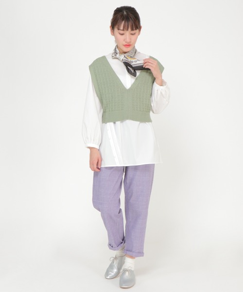 LBC(エルビーシー)の「ヴィンテージ風スカーフ(バンダナ/スカーフ・レディース・ブラック/ベージュ/オレンジ・FREE)」の9枚目の写真