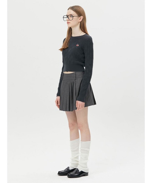 ニット セーター KIRSH SMALL CHERRY CABLE CROP KNIT/キルシースモールチェリーケーブルクロップニット レディース KIRSH（キルシー）の「KIRSH SMALL CHERRY CABLE CROP KNIT