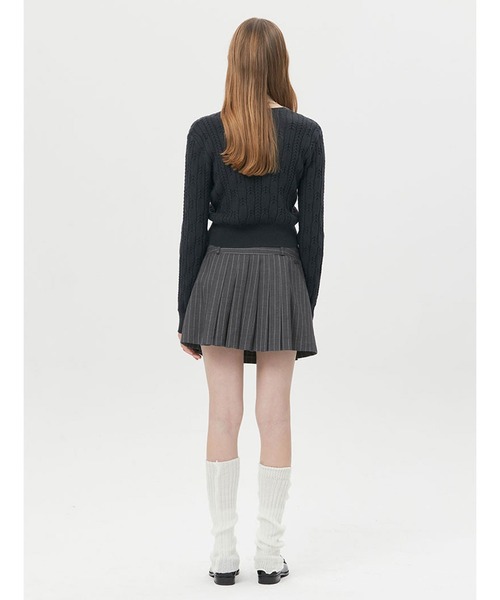 KIRSH（キルシー）の「KIRSH SMALL CHERRY CABLE CROP KNIT LS/キルシースモールチェリーケーブルクロップニット（ニット/セーター・レディース・チャコールグレー/ピンク/ブルー/アイボリー・ONE SIZE）」の12枚目の写真