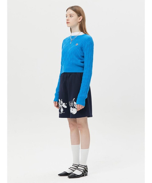 KIRSH（キルシー）の「KIRSH SMALL CHERRY CABLE CROP KNIT LS/キルシースモールチェリーケーブルクロップニット（ニット/セーター・レディース・チャコールグレー/ピンク/ブルー/アイボリー・ONE SIZE）」の16枚目の写真